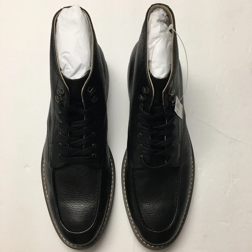 Banana Republic Moc - Toe Leather Boot NEW Size 10 Brown Black - Picture 3 of 9